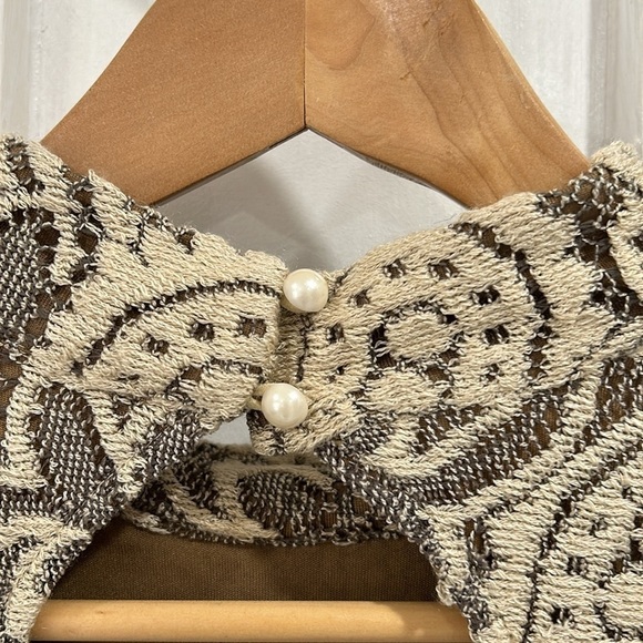 Pins and Needles Lace Crochet Open Back Long Sleeve Body Con Mini Dress - Small - Picture 3 of 11